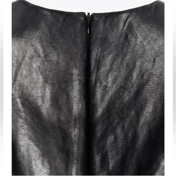 Zara NWT faux leather shoulder padded mink dress - Picture 11 of 13